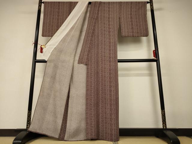 平和屋着物*夏物 小紋 絽 間道 正絹 逸品 AABI6605jd
