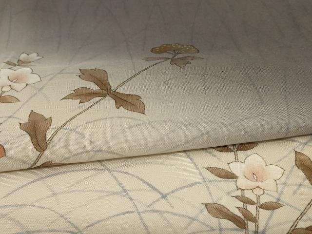 平和屋着物*夏物 訪問着 紗 草花文 暈し染め 正絹 逸品 AABI6609jd