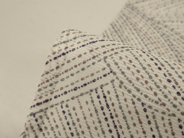 平和屋着物*夏物 小紋 絽 幾何学文様 正絹 逸品 AABI6617jd