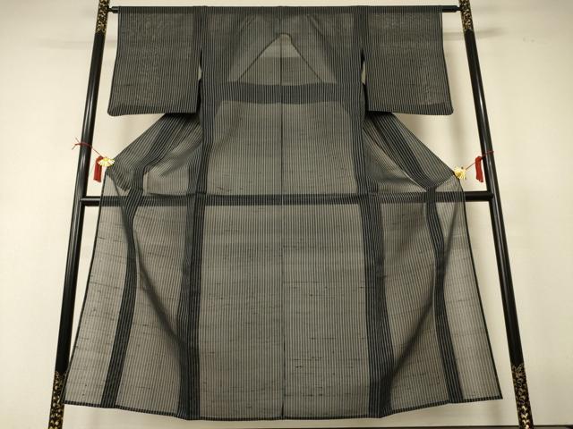 平和屋着物*夏物 紗紬 縞 正絹 逸品 AABI6621jd