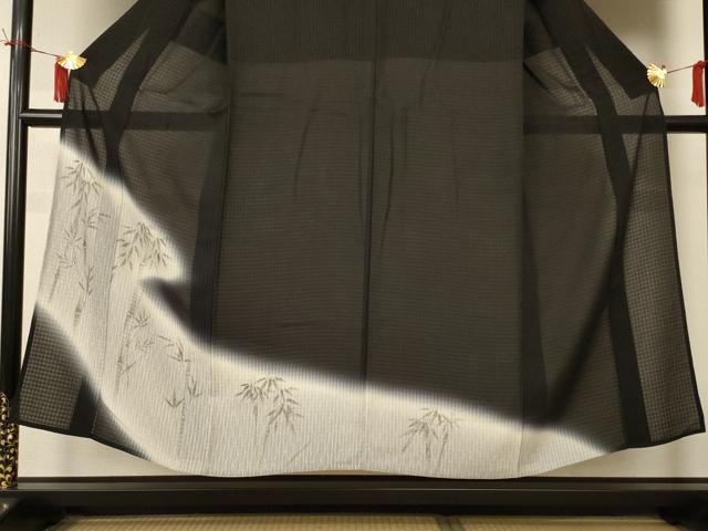 平和屋着物*夏物 男性 訪問着 紗 笹文 暈し染め 正絹 逸品 AABI6627jd