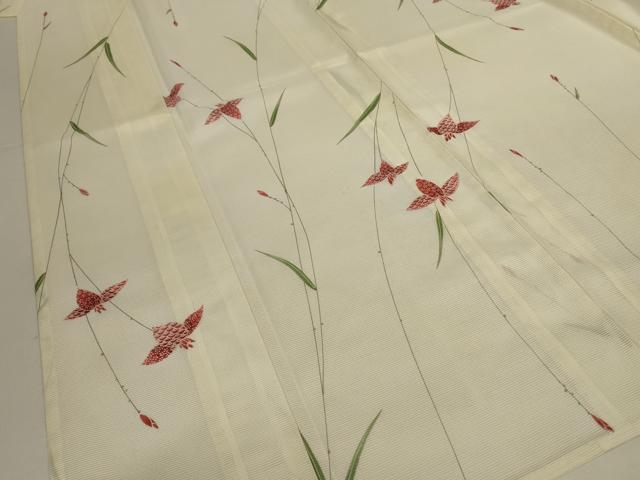 平和屋着物*夏物 小紋 絽 草花文 暈し染め 洗える着物 AABI6630jd