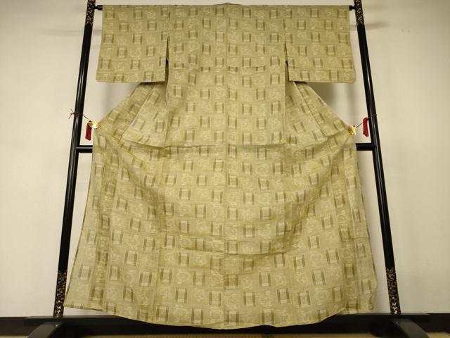平和屋着物*夏物 紗紬 絣柄 正絹 逸品 AABI6632jd