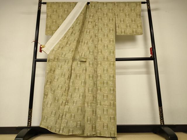 平和屋着物*夏物 紗紬 絣柄 正絹 逸品 AABI6632jd