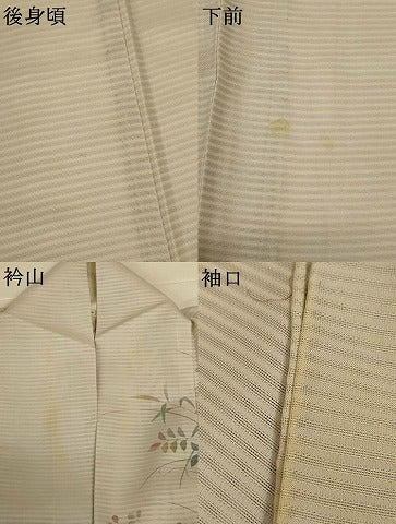 平和屋着物*夏物 訪問着 絽 駒刺繍 流水草花文 金彩 正絹 逸品 AABI6639jd