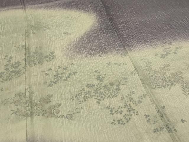 平和屋着物▽訪問着 無双 紗袷 紗×絽 草花文 暈し染め 正絹 逸品 AABI6644jd