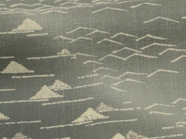 平和屋着物*夏物 男性 訪問着 紗 幾何学文様 暈し染め キングサイズ 正絹 逸品 AABI6645jd