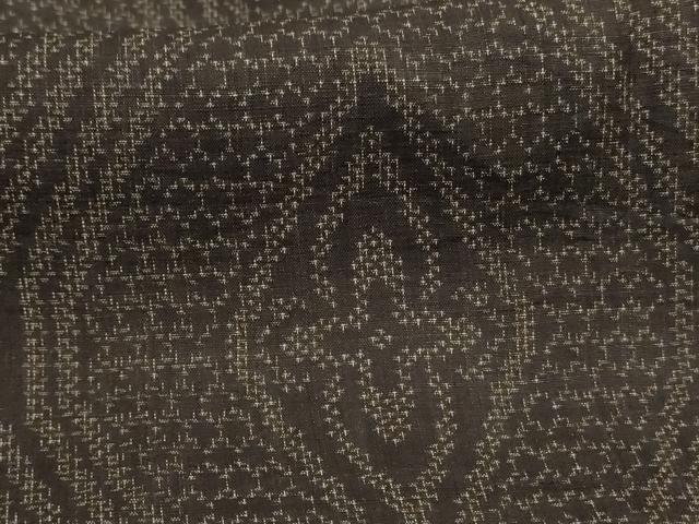 平和屋着物*夏物 石川県指定無形文化財 能登上布 本麻手織上布 花菱文 麻 逸品 AABI6653jd