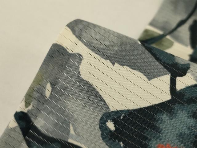 平和屋着物*夏物 小紋 絽 草花文 金銀彩 正絹 逸品 AABI6658jd