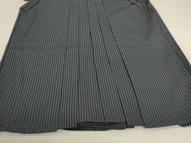 平和屋着物*夏物 男性 馬乗り袴 縞 正絹 逸品 AABI6659jd