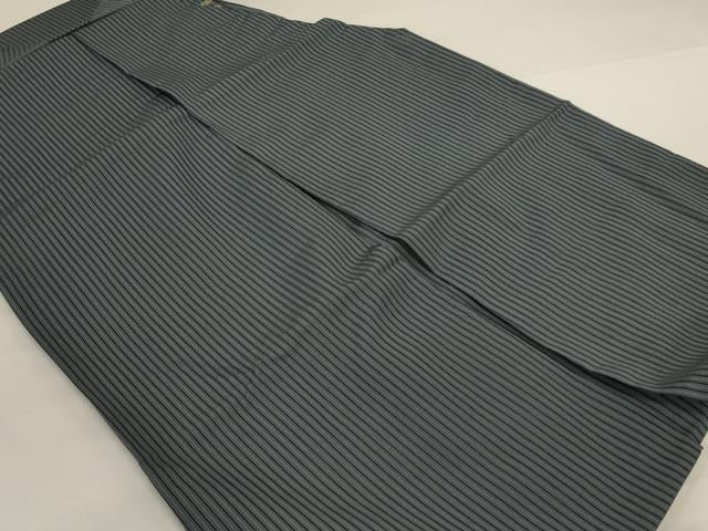 平和屋着物*夏物 男性 馬乗り袴 縞 正絹 逸品 AABI6659jd