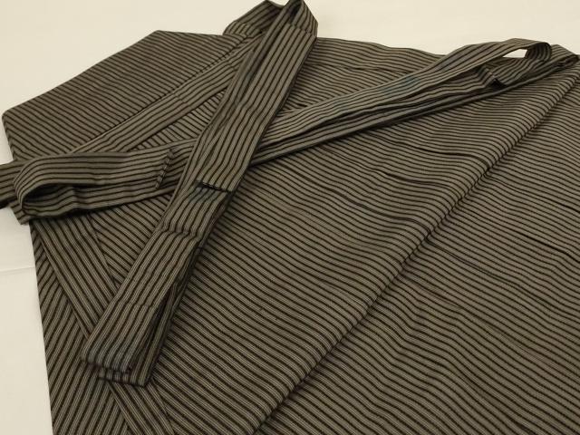 平和屋着物*夏物 男性 行灯袴 縞 正絹 逸品 AABI6660jd
