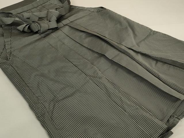 平和屋着物*夏物 男性 行灯袴 縞 正絹 逸品 AABI6661jd