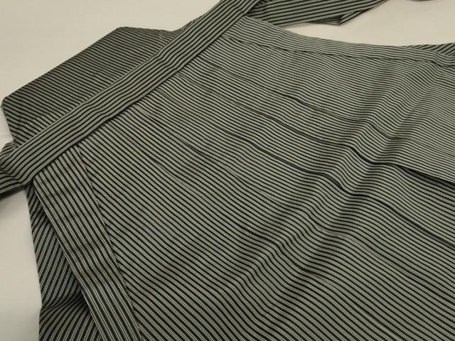 平和屋着物*夏物 男性 行灯袴 縞 正絹 逸品 AABI6661jd
