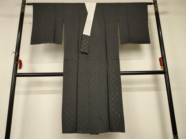 平和屋着物*夏物 長襦袢 市松花地紋 正絹 逸品 AABI6662jd