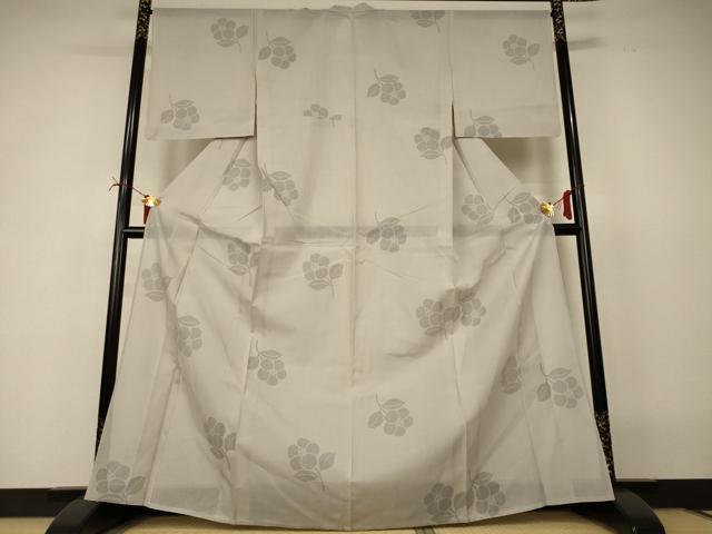 平和屋着物*夏物 結城紬 夏結城 亀甲絣 草花文 正絹 逸品 AABI6669jd