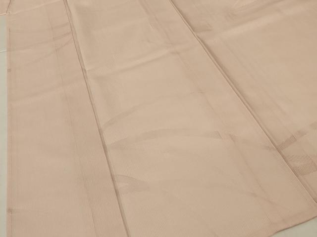 平和屋着物*夏物 色無地 縦絽 芝紋紗 白茶色 正絹 逸品 AABI6670jd