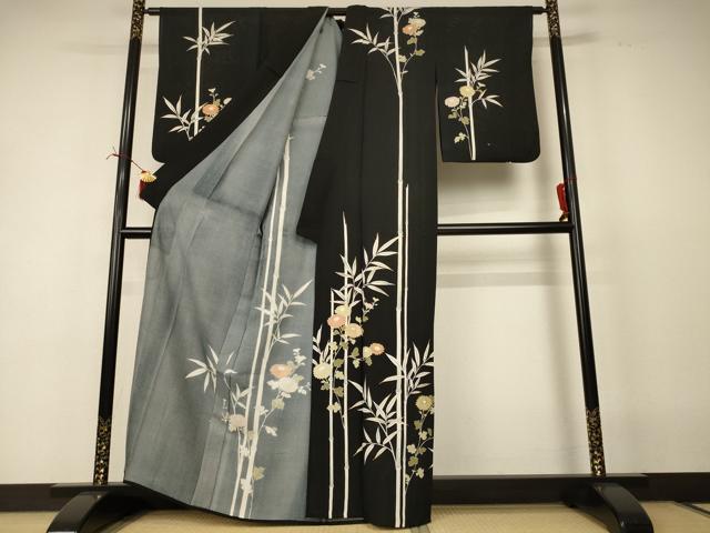 平和屋着物*夏物 訪問着 絽 草花文 金彩 正絹 逸品 AABI6676jd