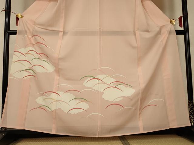平和屋着物*夏物 訪問着 絽 雲取り芝文 銀彩 大丸扱い 正絹 逸品 AABI6677jd