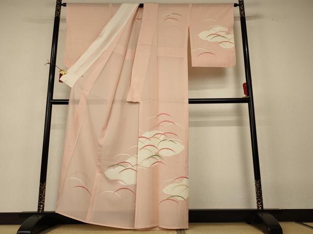 平和屋着物*夏物 訪問着 絽 雲取り芝文 銀彩 大丸扱い 正絹 逸品 AABI6677jd