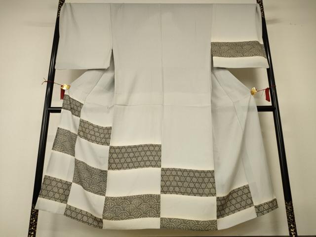 平和屋着物*夏物 男性 訪問着 縦絽 吉祥文 暈し染め 金彩 キングサイズ 正絹 逸品 AABI6680jd