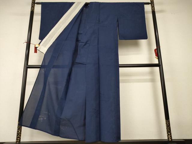平和屋着物*夏物 色無地 縦絽 立波紋紗 褐返色 正絹 逸品 AABI6693jd