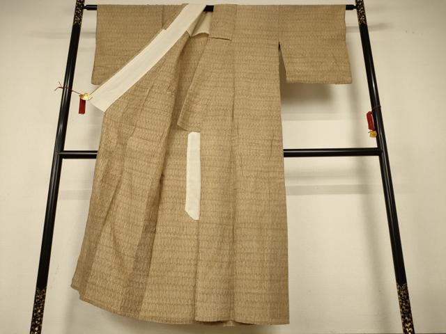 平和屋着物*夏物 小紋 紗 幾何学文様 正絹 逸品 AABI6717jd
