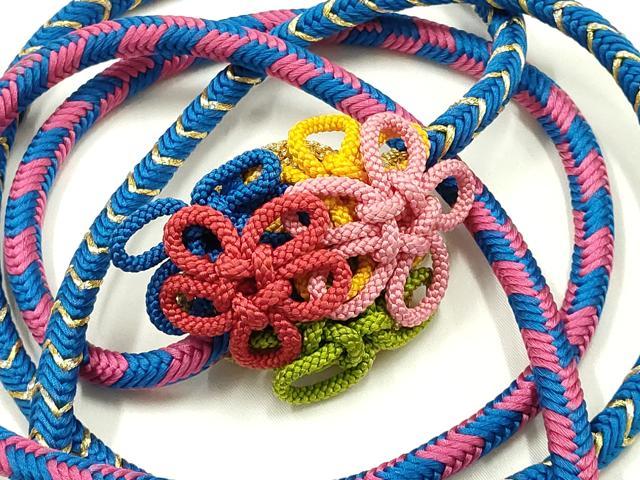 平和屋着物●和装小物 振袖用帯締め 装飾 飾り紐 金糸 正絹 逸品 未使用 AABI6726ay