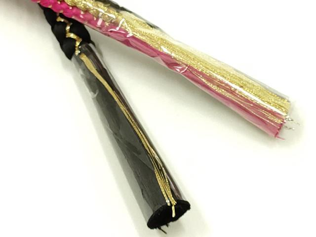 平和屋着物●和装小物 振袖用帯締め 装飾 パール ビーズ 金糸 正絹 逸品 未使用 AABI6727ay