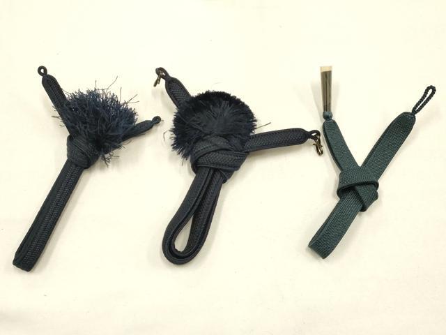 平和屋着物▼男性 和装小物 羽織紐まとめて10点 夏物 紺・茶・黒色系 切り房・撚り房 逸品 未使用品あり AABI6770ay