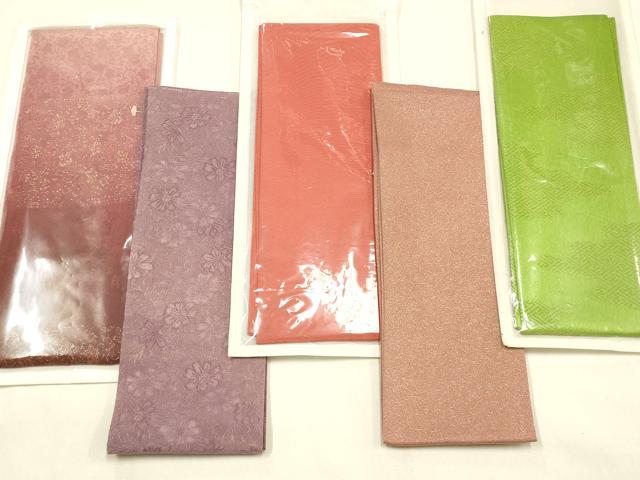 平和屋着物▼和装小物 重ね衿まとめて5点 花尽くし 金糸 暈し染め 逸品 未使用品あり AABI6790ay