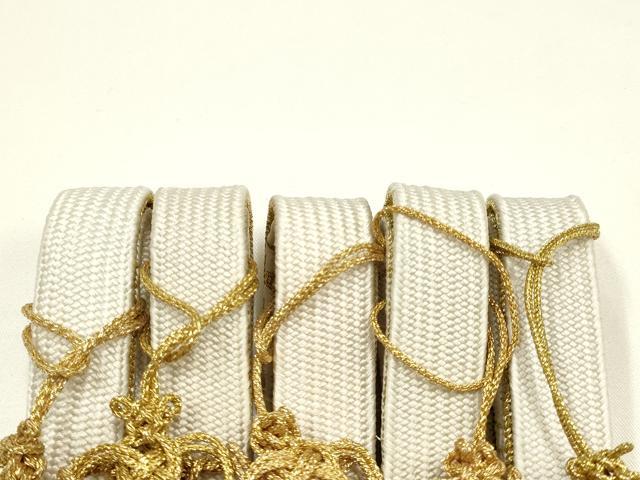 平和屋着物●和装小物 上質な帯締め5本セット 礼装用 高麗組 綾出し 金糸 亀房付き 証紙付き 逸品 未使用 AABI6796ay