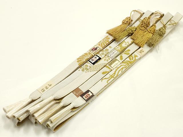 平和屋着物●和装小物 上質な帯締め5本セット 礼装用 高麗組 綾出し 金糸 亀房付き 証紙付き 逸品 未使用 AABI6798ay