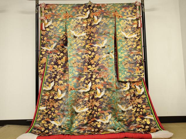 平和屋本店●色打掛 和装 婚礼 花嫁 結婚式 神社挙式 唐織 花鳥文 金糸 十二単風 逸品 AABI6812ou