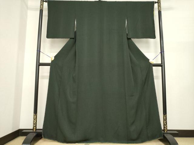 平和屋着物●上質な小紋 水玉文 黒地 正絹 逸品 未使用 AABI6842ck