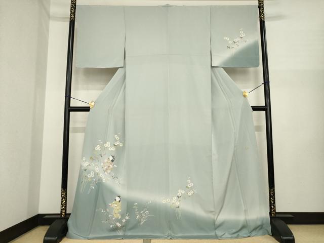 平和屋着物●訪問着 友禅 作家物 童子 暈し染め ロング丈 正絹 逸品 AABI6848ck