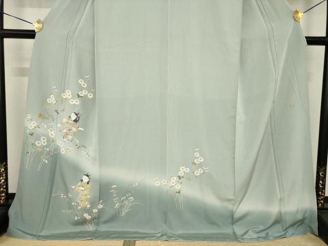 平和屋着物●訪問着 友禅 作家物 童子 暈し染め ロング丈 正絹 逸品 AABI6848ck