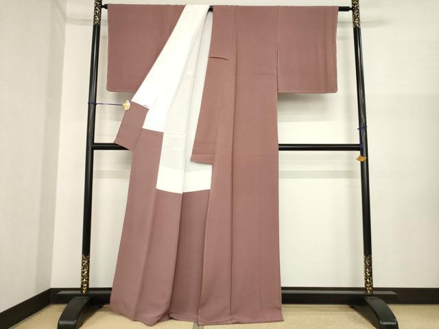 平和屋着物●上質な色無地 作家物 蘇芳香色 正絹 逸品 AABI6849ck