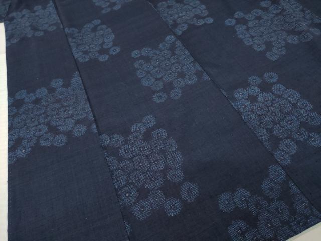 平和屋着物●結城紬 120亀甲 花尽くし 正絹 逸品 AABI6852ck