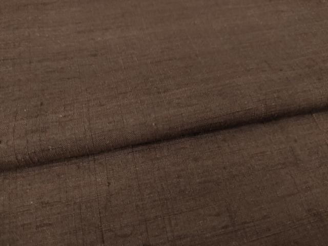 平和屋着物●結城紬 色無地 黒鳶色 正絹 逸品 AABI6859ck