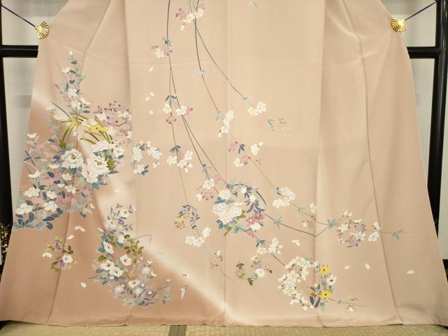 平和屋着物●訪問着 友禅 花丸文 暈し染め 正絹 逸品 AABI6869ck