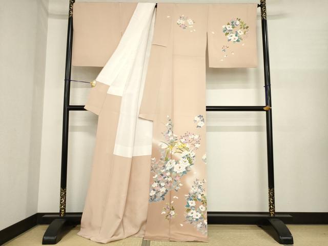 平和屋着物●訪問着 友禅 花丸文 暈し染め 正絹 逸品 AABI6869ck