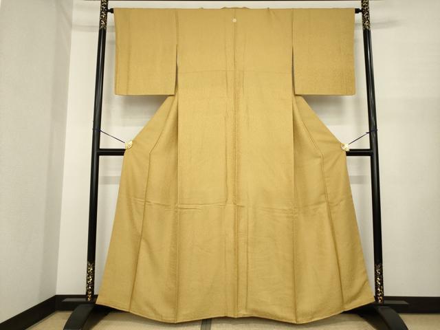 平和屋着物●上質な色無地 黄橡色 正絹 逸品 AABI6873ck