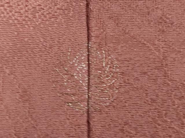 平和屋着物●上質な色無地 樹林地紋 蘇芳香色 正絹 逸品 AABI6875ck