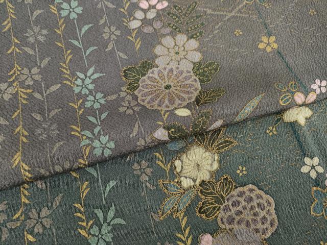 平和屋着物●訪問着 辻が花 草花文 暈し染め 金彩 正絹 逸品 AABI6876ck