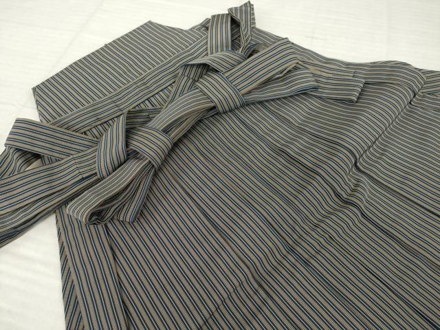 平和屋着物●男性 仙台平 馬乗り袴 縞 正絹 逸品 AABI6878ck