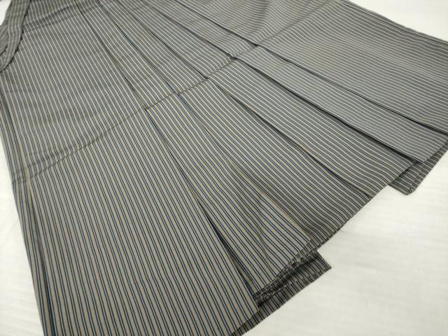 平和屋着物●男性 仙台平 馬乗り袴 縞 正絹 逸品 AABI6878ck