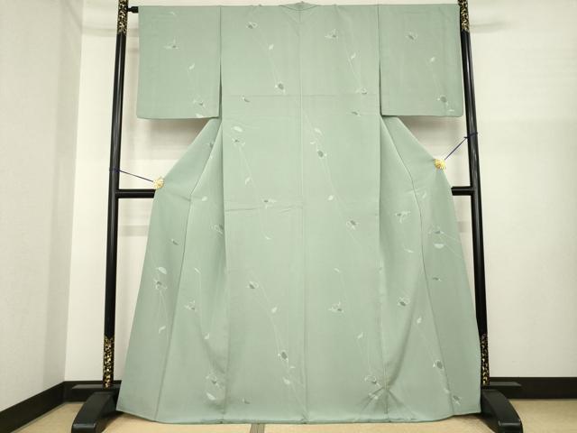 平和屋着物●上質な小紋 成り物 茄子 正絹 逸品 AABI6880ck