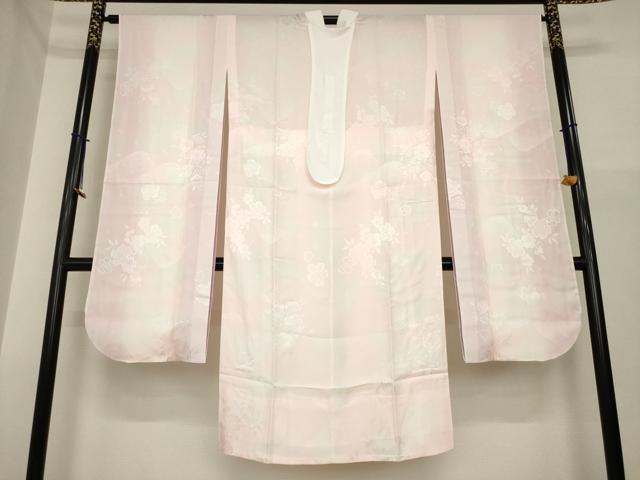 平和屋着物●振袖用長襦袢 無双仕立て 舞花地紋 暈し染め 正絹 逸品 AABI6882ck