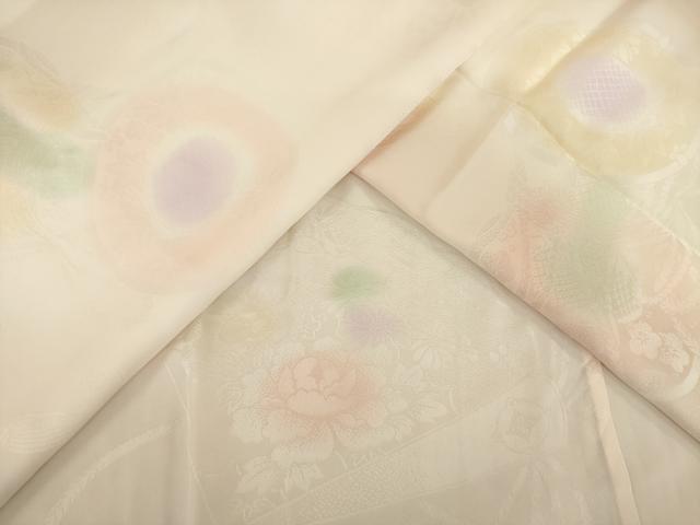 平和屋着物●振袖用長襦袢 無双仕立て 花鼓地紋 暈し染め 三越扱い 正絹 逸品 AABI6883ck